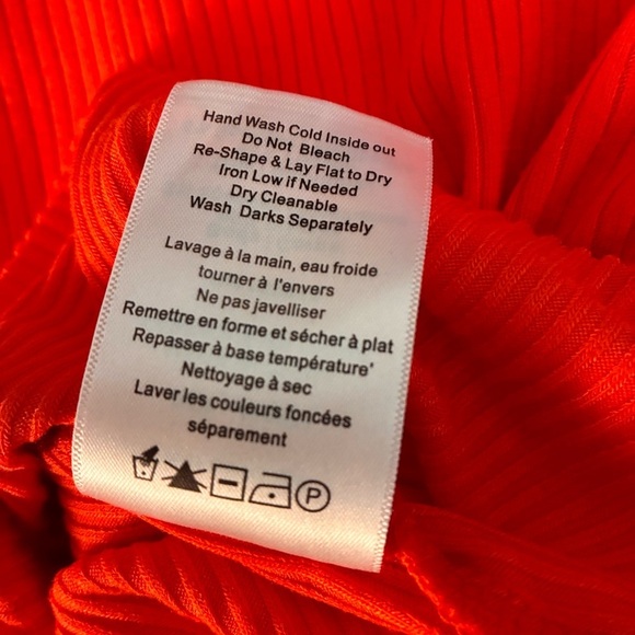 The Range Red Ribbed Knit One Shoulder Bodysuit Top Size Small - Picture 7 of 8